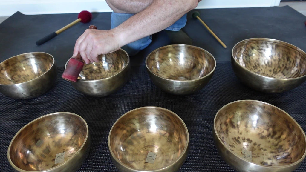 Matched Set of Seven Contemporary Himalayan Singing Bowls #2