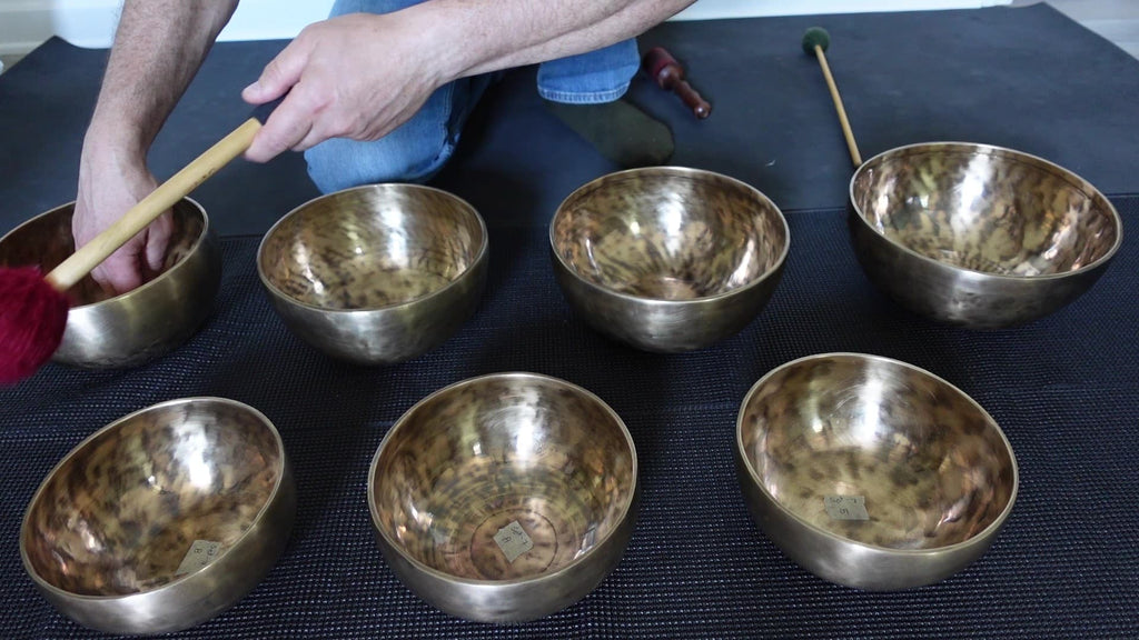 Matched Set of Seven Contemporary Himalayan Singing Bowls #7