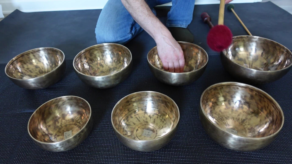 Matched Set of Seven Contemporary Himalayan Singing Bowls #9