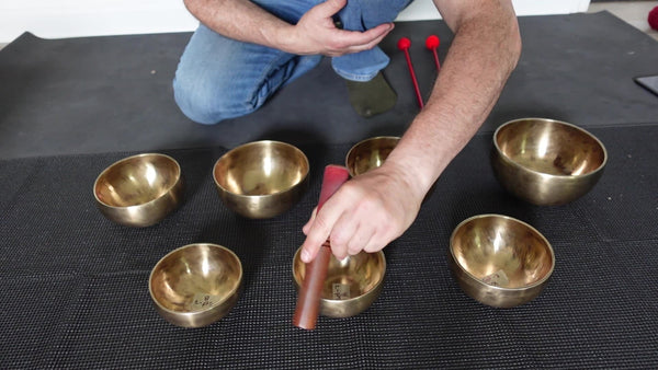Matched Set of Seven Contemporary Himalayan Singing Bowls Fourth Octave #7