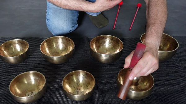 Matched Set of Seven Contemporary Himalayan Singing Bowls Fourth Octave #9